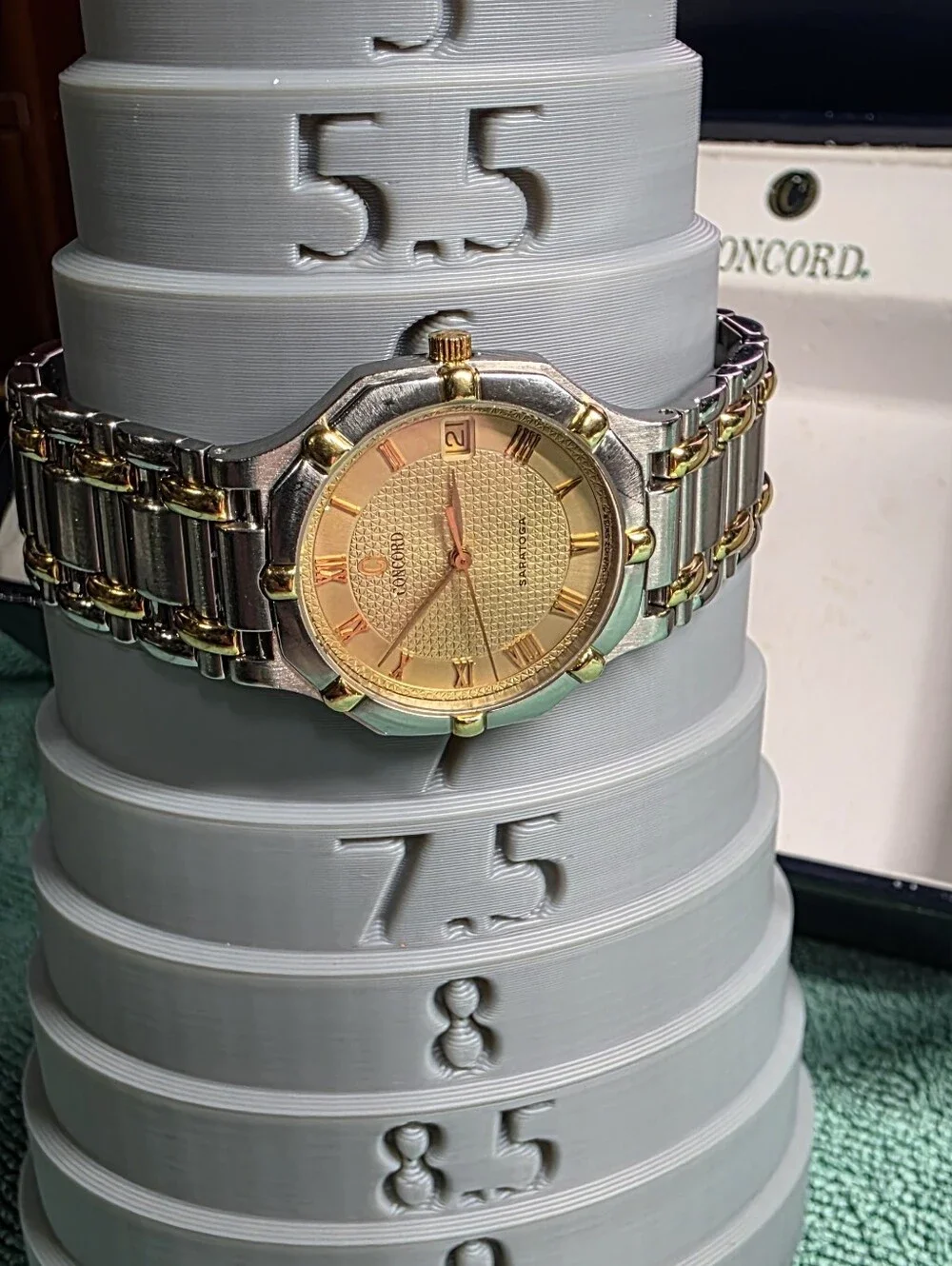 Concord Saratoga Two-Tone, Gold Dial Ladies Watch With Boxes and Papers
